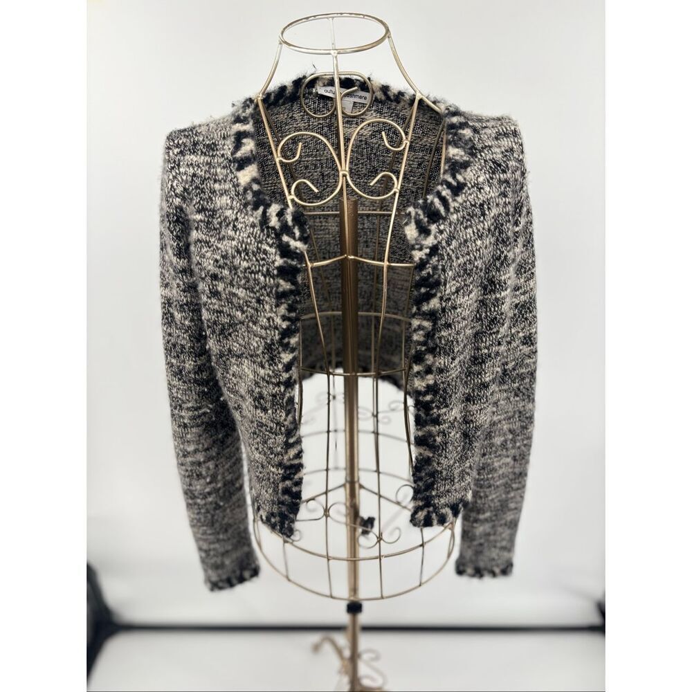 Autumn Cashmere Open Cardigan Black White Size XS Cashmere